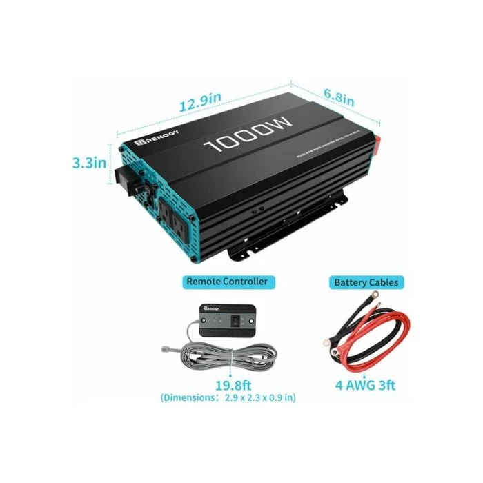 Renogy 1000W Tam Sinüs 12V İnvertör - Görsel 2
