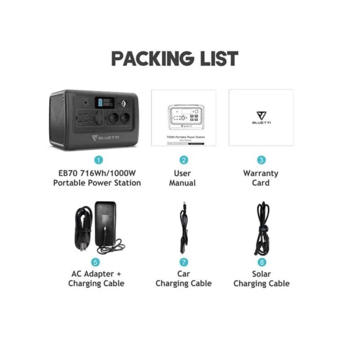 Bluetti EB70 Taşınabilir Güç Kaynağı - Görsel 3