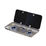 DİKDÖRTGEN ÜÇ GÖZLÜ AYRIK CAM KAPAKLI OCAK