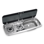 Dometic HSG 2370 R Karavan İçin Cam Kapaklı 2 Gözlü Ocak + Evye Kombinasyonu