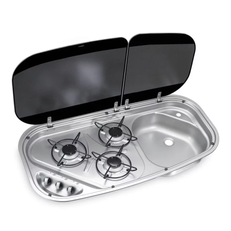 Dometic HSG 3436 3 Ocaklı, Camlı Gazlı Ocak Ve Evye - Görsel 1