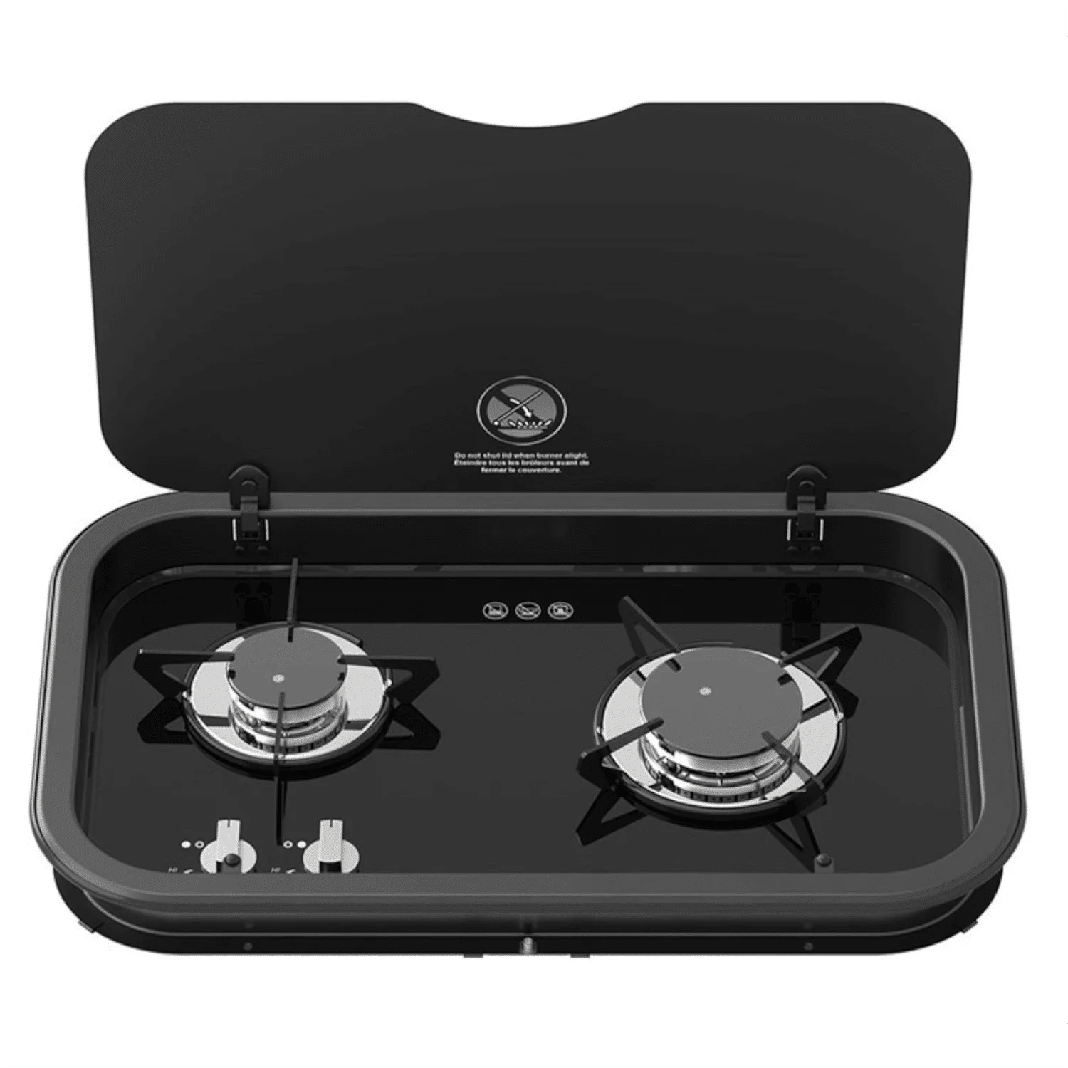 Topline-165 Thetford Çift Gözlü Cam Kapaklı Ocak HOB165 - Görsel 1