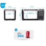 Acopower VX18 12/24/220Volt Akülü/Kablolu 18Litre Kompresörlü Outdoor Oto Buzdolabı + Powerbank + LED Lamba - Görsel 5