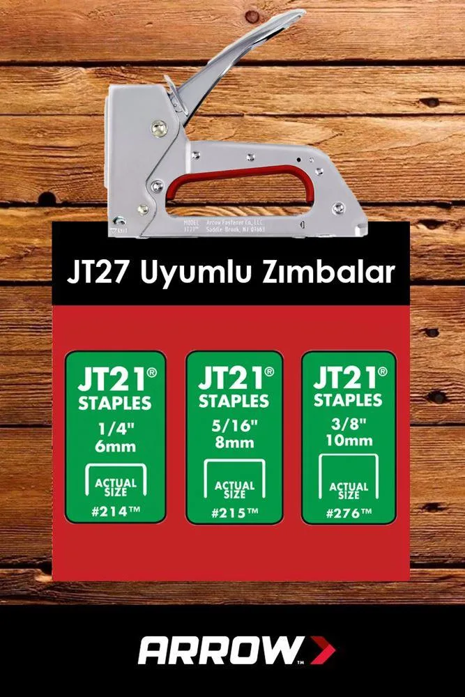 Arrow JT27 6-10mm Mekanik Zımba Tabancası + 1000 Adet Zımba - Görsel 7