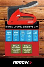 Arrow T50RED 6-14mm Zımba/15-25mm Çivi Profesyonel Mekanik Zımba ve Çivi Tabancası + 1250 Adet Zımba - Görsel 6