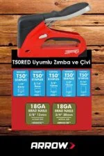 Arrow T50RED 6-14mm Zımba/15-25mm Çivi Profesyonel Mekanik Zımba ve Çivi Tabancası + 1250 Adet Zımba - Görsel 6