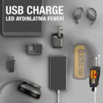 CAT DA18099 18Volt 2A Çift Çıkışlı USB Port + LED Fener (Akü Dahil Değildir) - Görsel 4
