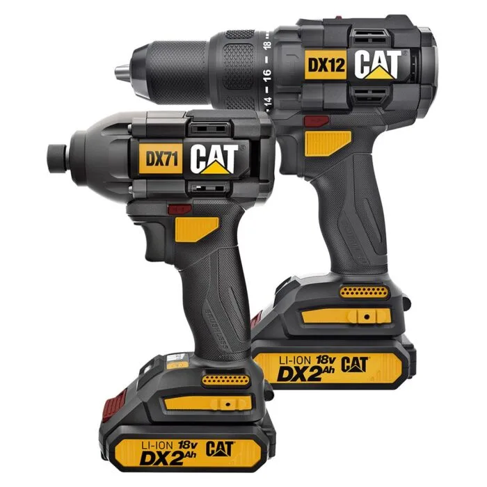 CAT DX12K 18Volt/2.0Ah Li-ion Çift Akülü Kömürsüz Profesyonel Şarjlı Darbeli Matkap + DX71 Kömürsüz Darbeli Tornavida Kombo Set - Görsel 2