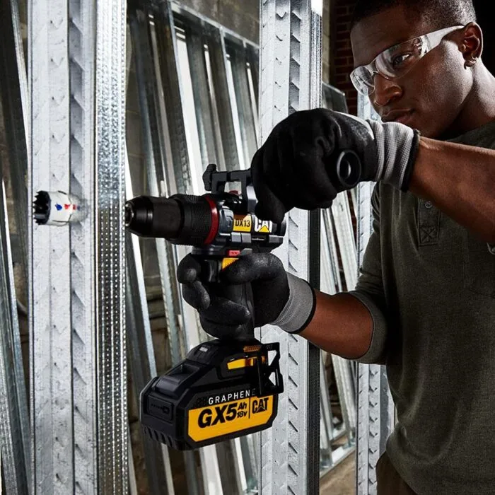 CAT DX13BA 18Volt/5.0Ah GRAPHENE Li-ion Çift Akülü Kömürsüz Profesyonel Darbeli Matkap + 45 Prç Aksesuar - Görsel 5