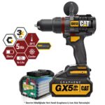 CAT DX13SET 18Volt/5.0Ah GRAPHENE Li-ion Kömürsüz Profesyonel Darbeli Matkap + DA01903 201 Parça Delme/Vidalama Uç Seti - Görsel 3