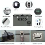 ICECO YCD90 12/24Volt 220Volt 90 Litre Çift Bölmeli Outdoor Kompresörlü Oto Buzdolabı/Dondurucu - Görsel 10
