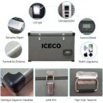 ICECO YCD99 12/24Volt 220Volt 99 Litre Tek Bölmeli Outdoor Kompresörlü Oto Buzdolabı/Dondurucu - Görsel 9