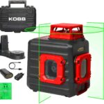 KOBB KBL33G 40 Metre Profesyonel Li-ion Şarjlı 2x90⁰/360⁰ Otomatik Hizalamalı Yeşil Çapraz Çizgi Lazer Distomat