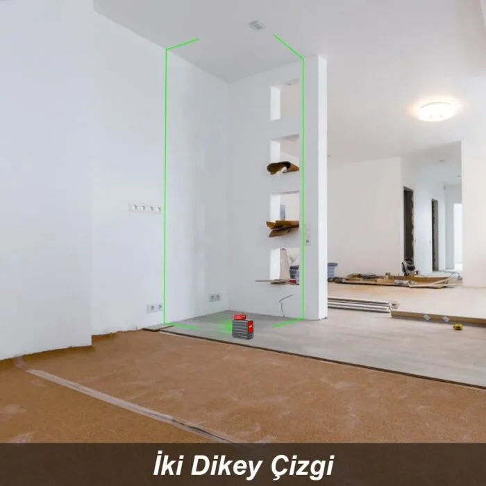 KOBB KBL33G 40M Profesyonel Li-ion Şarjlı 2x90⁰/360⁰ Otomatik Hizalamalı Yeşil Çapraz Çizgi Lazer Distomat - Görsel 5