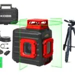 KOBB KBL33GTP 40M Profesyonel Li-ion Şarjlı 2x90⁰/360⁰ Otomatik Hizalamalı Yeşil Çapraz Çizgi Lazer Distomat+Tripod