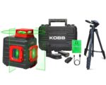 KOBB KBL33GTP 40 Metre Profesyonel Li-ion Şarjlı 2x90⁰/360⁰ Otomatik Hizalamalı Yeşil Çapraz Çizgi Lazer Distomat + Tripod - Görsel 2