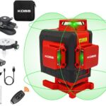 KOBB KBL35G Profesyonel Li-ion Şarjlı 4X360⁰ Otomatik Hizalamalı Yeşil Çapraz Çizgi Lazer Distomat+Uzaktan Kumanda