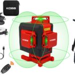 KOBB KBL35GTP Profesyonel Li-ion Şarjlı 4X360⁰ Otomatik Hizalamalı Yeşil Çapraz Çizgi Lazer Distomat + Uzaktan Kumanda + Tripod