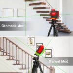 KOBB KBL35GTP Profesyonel Li-ion Şarjlı 4X360⁰ Otomatik Hizalamalı Yeşil Çapraz Çizgi Lazer Distomat + Uzaktan Kumanda + Tripod - Görsel 6