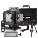 KOBB KBL36GTP Profesyonel Li-ion Şarjlı 4X360⁰ LCD Ekran Otomatik Hizalamalı Yeşil Çapraz Çizgi Lazer Distomat + Uzaktan Kumanda + Tripod + Taşıma Çantası - Görsel 2