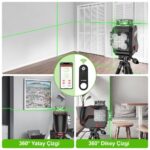 KOBB KBL36GTP Profesyonel Li-ion Şarjlı 4X360⁰ LCD Ekran Otomatik Hizalamalı Yeşil Çapraz Çizgi Lazer Distomat + Uzaktan Kumanda + Tripod + Taşıma Çantası - Görsel 10