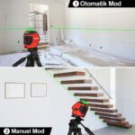 KOBB KBL88G 25 Metre Profesyonel Yatay 360° ve Dikey Otomatik Hizalamalı Nokta Şakül ve Yeşil Çapraz Çizgi Lazer Distomat - Görsel 7