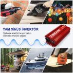 KOBB KBN750 12V/220V 750Watt Tam Sinüs Dönüştürücü İnvertör - Görsel 9