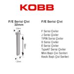KOBB KBZ32F 32mm 2500 Adet F/E/J/8 Serisi Ağır Hizmet Tipi Kesik Başlı Çivi - Görsel 4