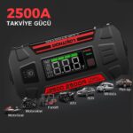Lokithor J2500 12V 2500Amp LiFePO4 Akıllı Akü Takviye + Powerbank + Led Lamba - Görsel 8