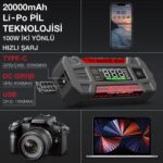 Lokithor J402 12V 3000Amp Li-Polimer Akıllı Akü Takviye + Powerbank + Led Lamba - Görsel 6