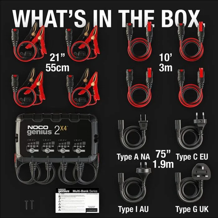 NOCO GENIUS2X4 6V/12V 40A Çoklu/4’Lü Akıllı Akü Şarj ve Akü Bakım/Desülfatör - Görsel 8