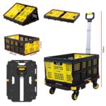 STANLEY PC532B 137kg 62x45cm Dört Tekerli Çekme Kollu Yük ve Paket Taşıma Arabası + FT505 Çok Amaçlı Taşıma Sepeti - Görsel 2