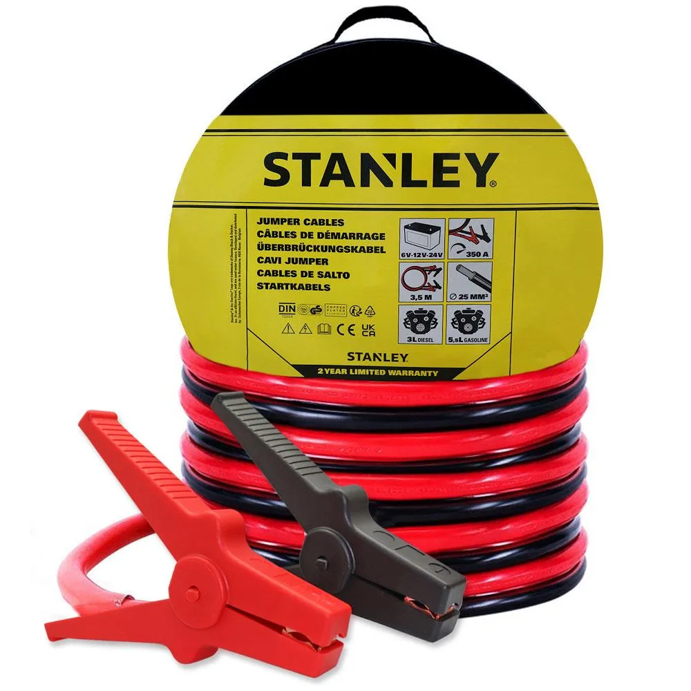 STANLEY SXA15 6V/12V/24V 350Amper 3,5Metre 25mm² Akü Takviye Kablosu - Görsel 1