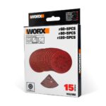 WORX WA2001 125mm 60, 80, 120 Kum, 15 Adet Cırtlı Universal Eksantrik Zımpara Kâğıdı Seti - Görsel 3