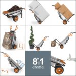 WORX WG050 100Lt./136Kg. Profesyonel Çok Amaçlı El Arabası, Taşıma Arabası - Görsel 3