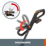 WORX WG163E.2 20Volt 2.0Ah. Li-ion 30cm Profesyonel Teleskobik Misinalı Çim ve Kenar Kesme - Görsel 10