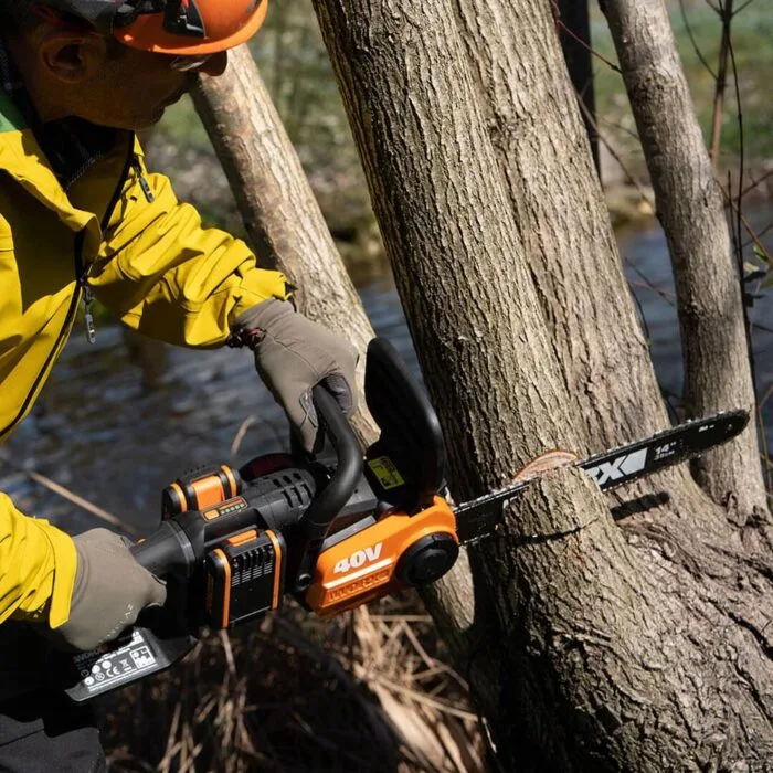 WORX WG385E 40Volt 4.0Ah Li-ion 40CM Profesyonel Şarjlı Kömürsüz Zincirli Testere - Görsel 9