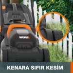 WORX WG730E 20Volt 4.0Ah. Li-ion 30cm Profesyonel Kömürsüz Şarjlı Çim Biçme - Görsel 5