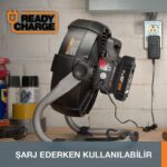 WORX WX095 20Volt 2.0Ah. Li-ion 242mm Profesyonel Hibrit Şantiye Fanı/Vantilatör - Görsel 9