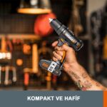 WORX WX108 20Volt/2.0Ah. Li-ion Çift Akülü Profesyonel Şarjlı Matkap - Görsel 5