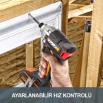 WORX WX261.9 20Volt 260Nm Kömürsüz Profesyonel Darbeli Tornavida (Akü Dahil Değildir) - Görsel 8