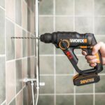 WORX WX390.1 20Volt 2.0Ah. Li-ion 1.2J Profesyonel SDS-Plus Pnömatik Çift Akülü Şarjlı Matkap + 8 Adet Uç + Mandren - Görsel 8