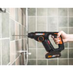 WORX WX394.3 20Volt 2.0Ah. Li-ion 1.5J Profesyonel SDS-Plus Pnömatik Şarjlı Matkap + 9 Adet Uç + Mandren - Görsel 8