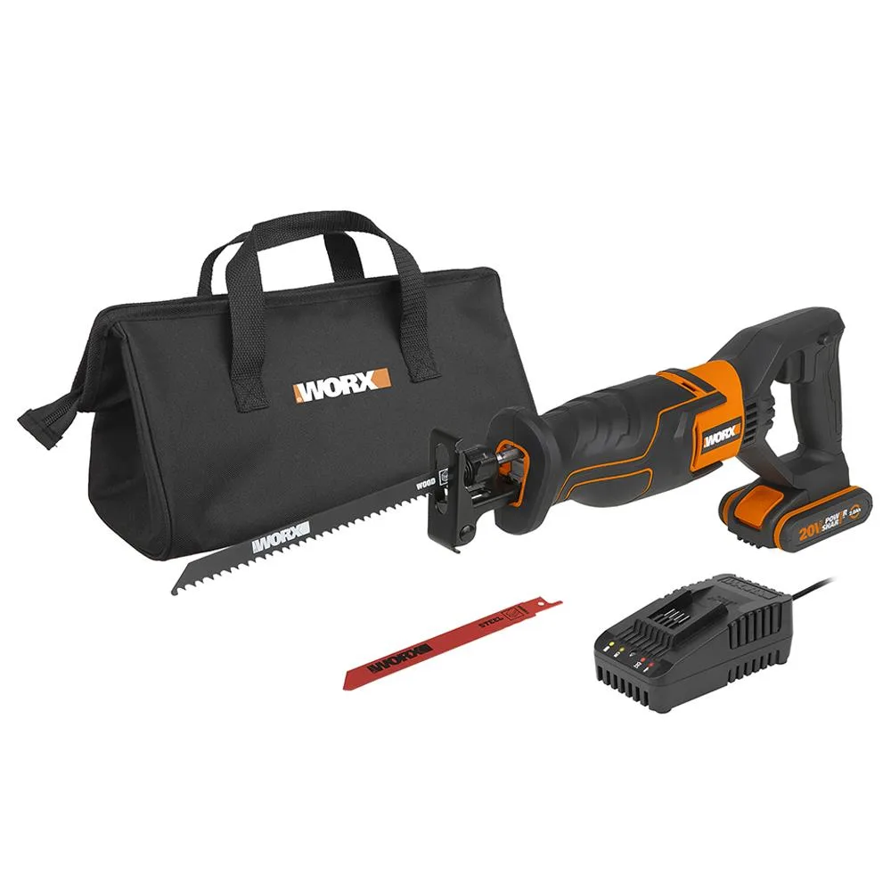WORX WX500 20Volt 2.0Ah. Li-ion Profesyonel Tilki Kuyruğu Testere - Görsel 1
