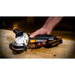 WORX WX800 20Volt 2.0 Ah. Li-ion Çift Akülü 115mm Profesyonel Şarjlı Avuç Taşlama - Görsel 10