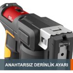 WORX WX843 20Volt/2.0Ah. Li-ion Şarjlı Profesyonel 6-14mm Zımba ve 15mm Çivi Çakma + 3500 adet Yedek Zımba ve Çivi - Görsel 3
