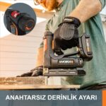 WORX WX843 20Volt/2.0Ah. Li-ion Şarjlı Profesyonel 6-14mm Zımba ve 15mm Çivi Çakma + 3500 adet Yedek Zımba ve Çivi - Görsel 9