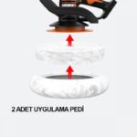 WORX WX856 20Volt 2.0Ah. Li-ion 254MM Şarjlı Orbital Polisaj Makinesi - Görsel 10