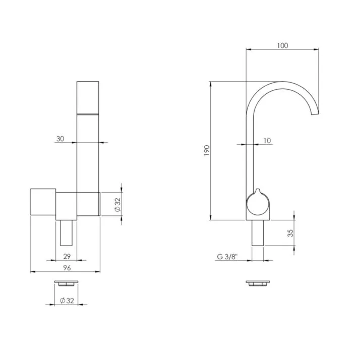 CAN Katlanır Krom Düz Kuğu Musluk - Görsel 2