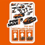 WORX WG737E 40Volt 4.0Ah. Li-ion 37CM Profesyonel Kömürsüz Şarjlı Çim Biçme - Görsel 10